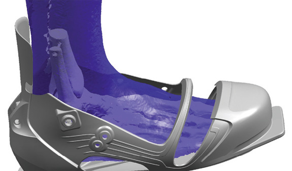 Sapato projetado no NX que tem núcleo em Parasolid