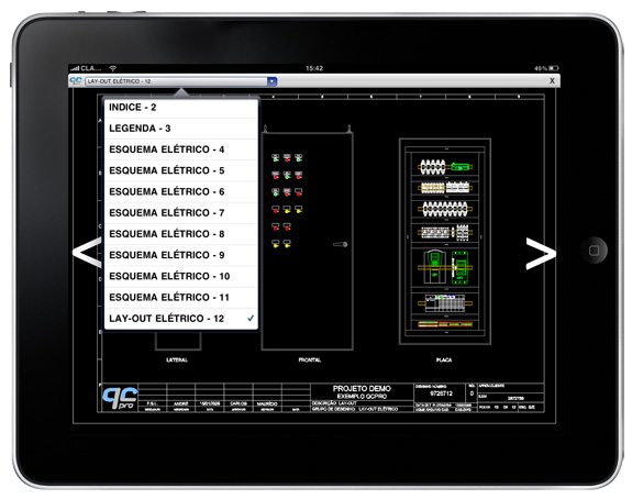 O QC Pro Viewer Mobile permite ver projetos elétricos no iPhone e no iPad