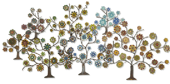 Árvore colorida faz parte do catálogo da Helizart que levará também fruteiras, caixas etc.