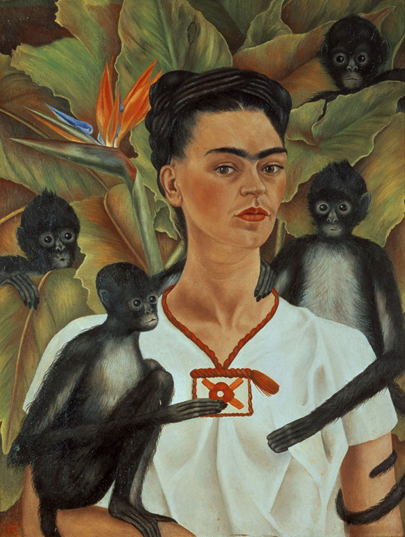 Frida Kahlo_autorretrato con monos_1943_oleo sobre tela Courtesy the Guelman Collection_©2015 Banco de Mexico Diego Rivera & Frida Kahlo Museums Trust. A imagem não pode ser alterada