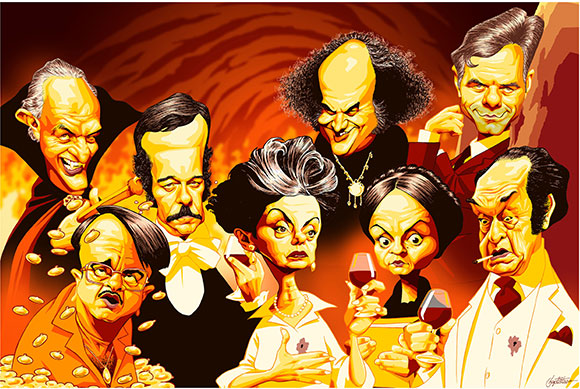 Personagens ícones de diversas novelas marcantes da TV Globo